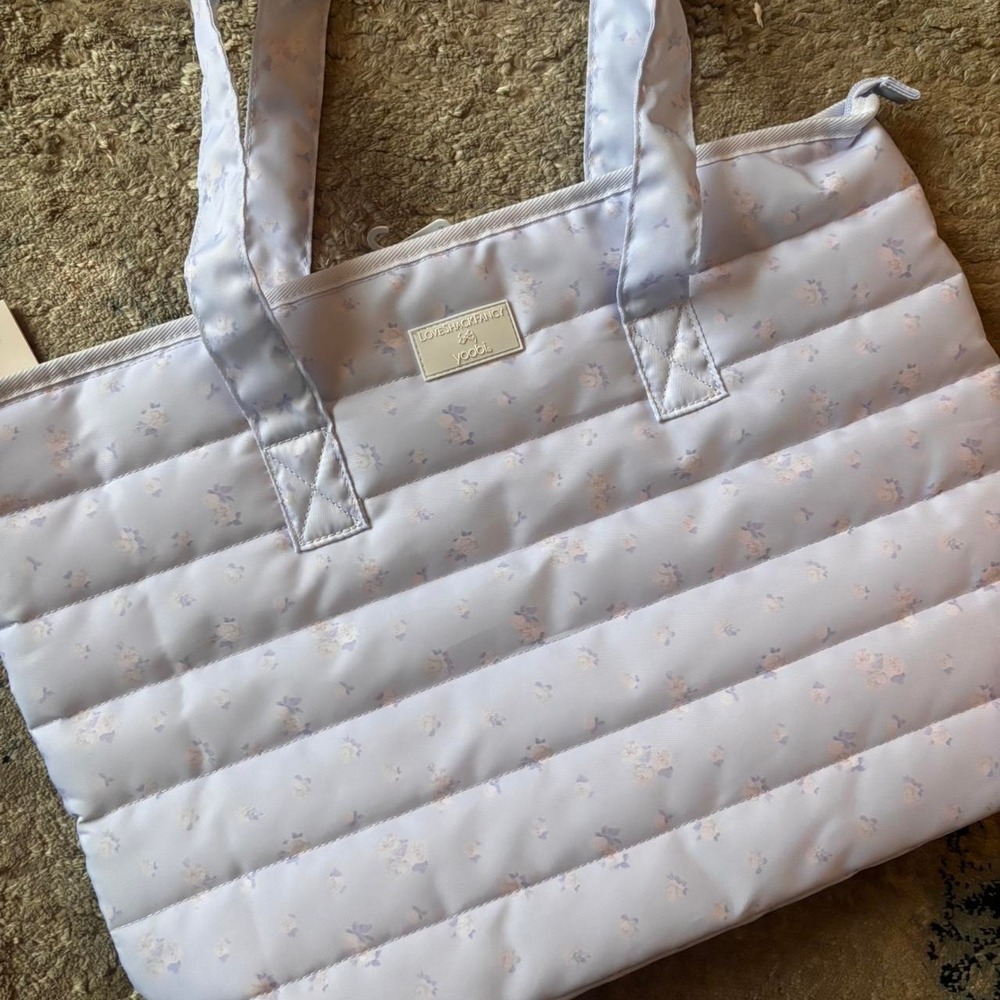 LoveShackFancy large overnight / tote bag / weekender Pastel blue floral print